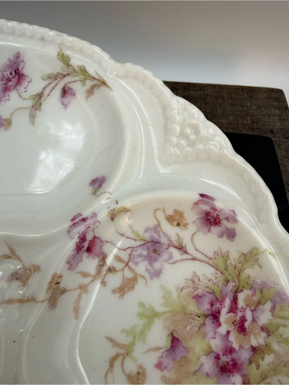 Antique Theodore Haviland Limoges France Oyster Plate Pink Floral 8.5”